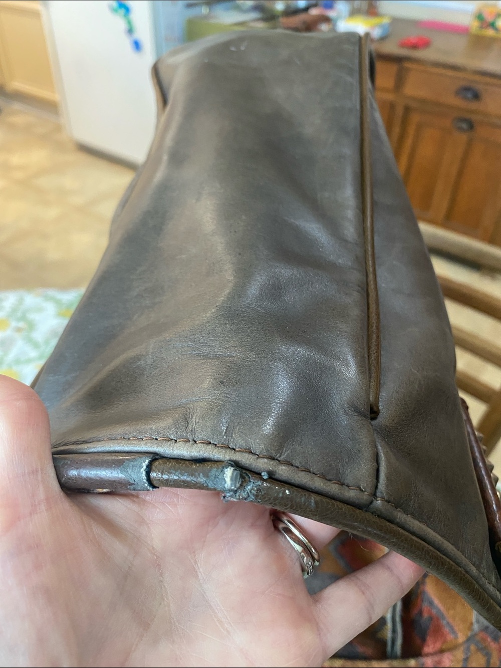 Consuela Leather Tote Bag - Brown - Picture 11 of 16